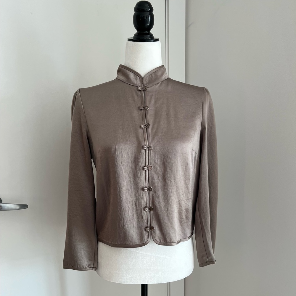 Wilfred Aritzia | Silky Metallic Button Up Blouse | Small